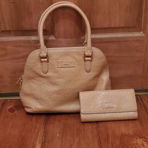 DKNY Ostrich Sachel w/ Wallet